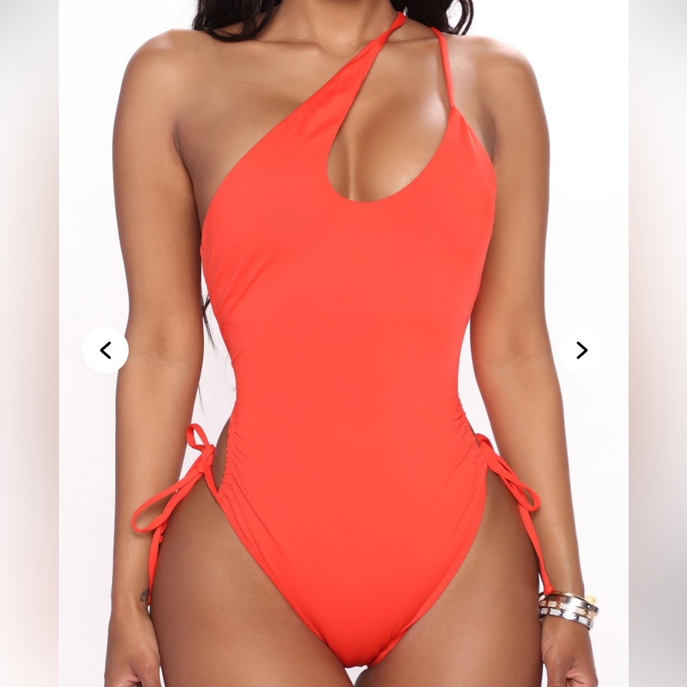 Fashion Nova Orange One-Piece Swimsuit